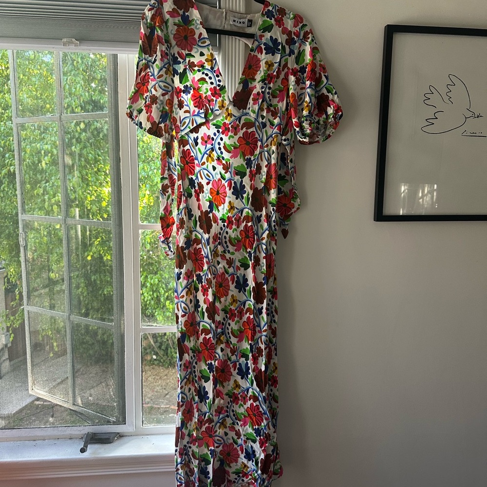Rixo Floral Midi Cocktail Dress